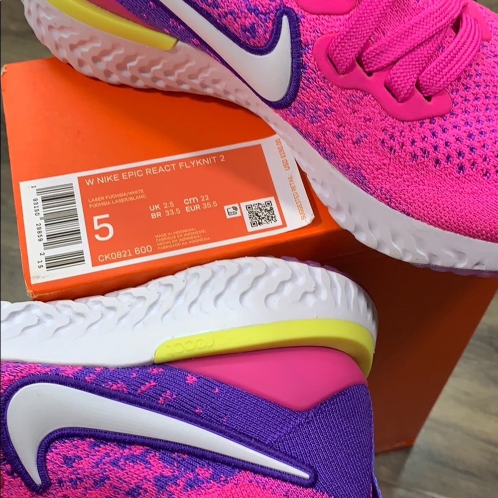 W NIKE EPIC REACT FLYKNIT 2 laser fuchsia/white - Picture 16 of 16